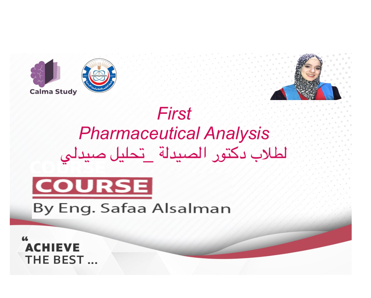 Pharmaceutical analysis for PharmD_first